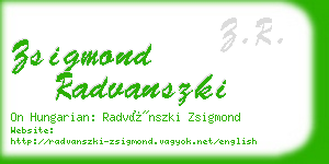 zsigmond radvanszki business card